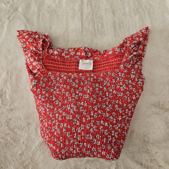 Siren Lily Red and White Floral 90s Aughts Girlcore Boho Brunch Maxi PS - Picture 6 of 6